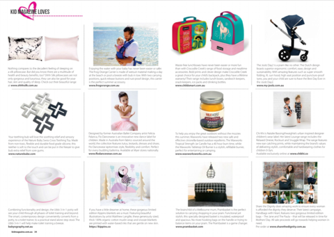 Kids magazine features Kippins snooze blankets