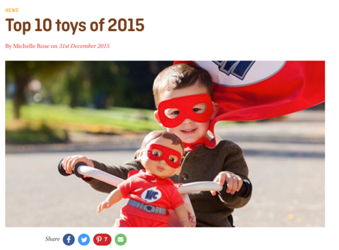 Babyology names Kippins number 2 toy of the year