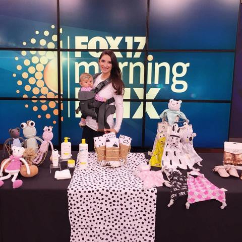Fox17 Morning Mix television show features Kippins baby comforters