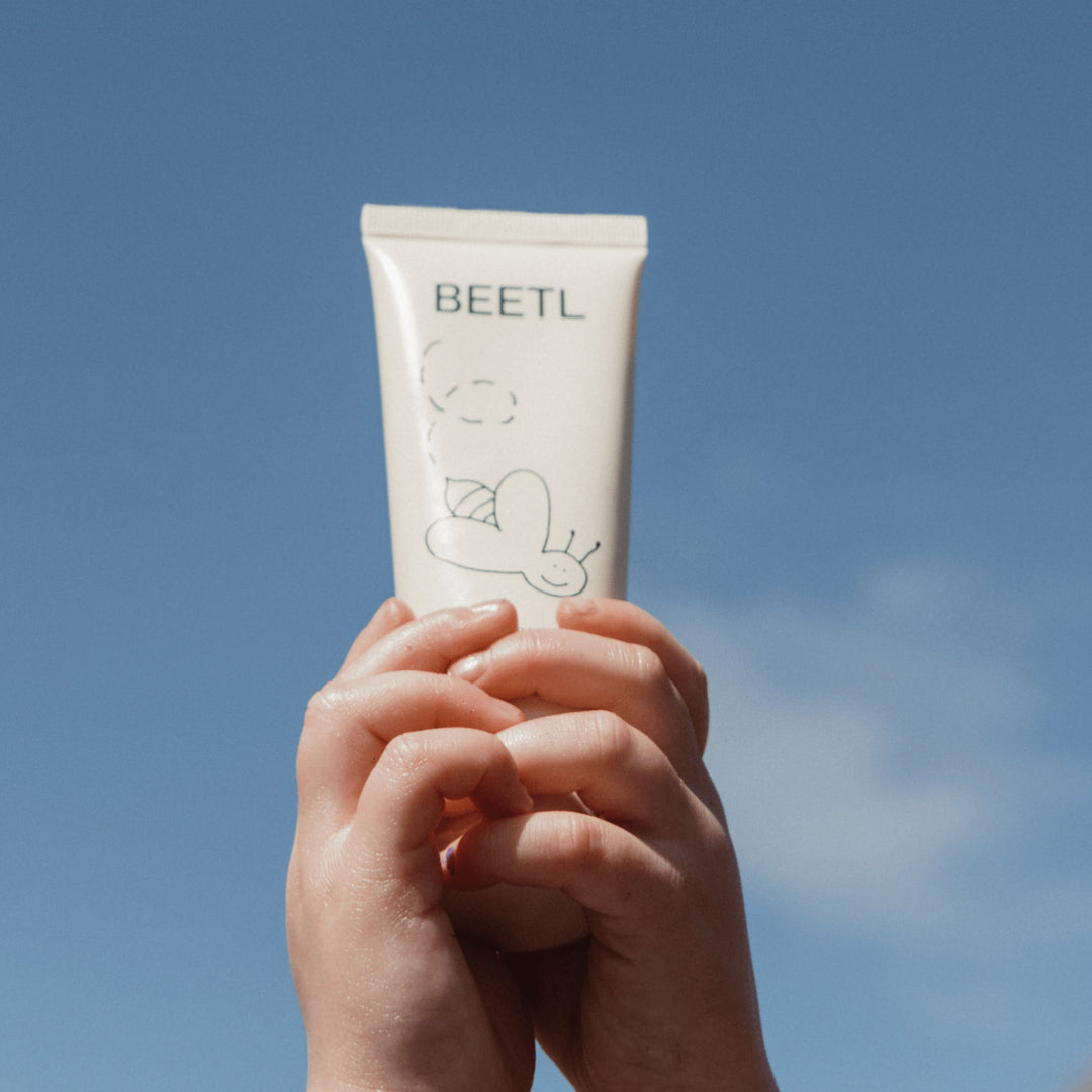 BEETL Baby Balm 75g jar with soft, natural baby balm cream in a white container, designed for gentle skin care.