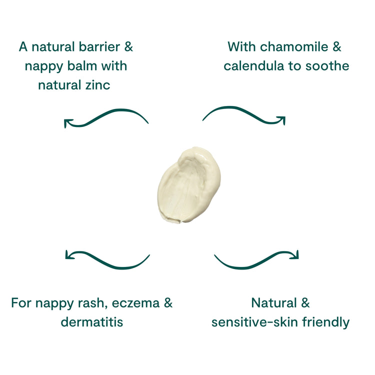 BEETL Baby Balm 75g jar showing smooth, creamy baby skincare balm in a white container with a white lid.