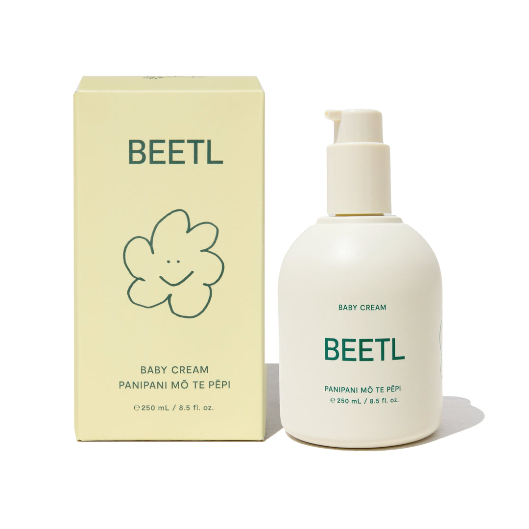 BEETL Baby Cream 250ml jar with white lid and label, gentle skincare product for babies