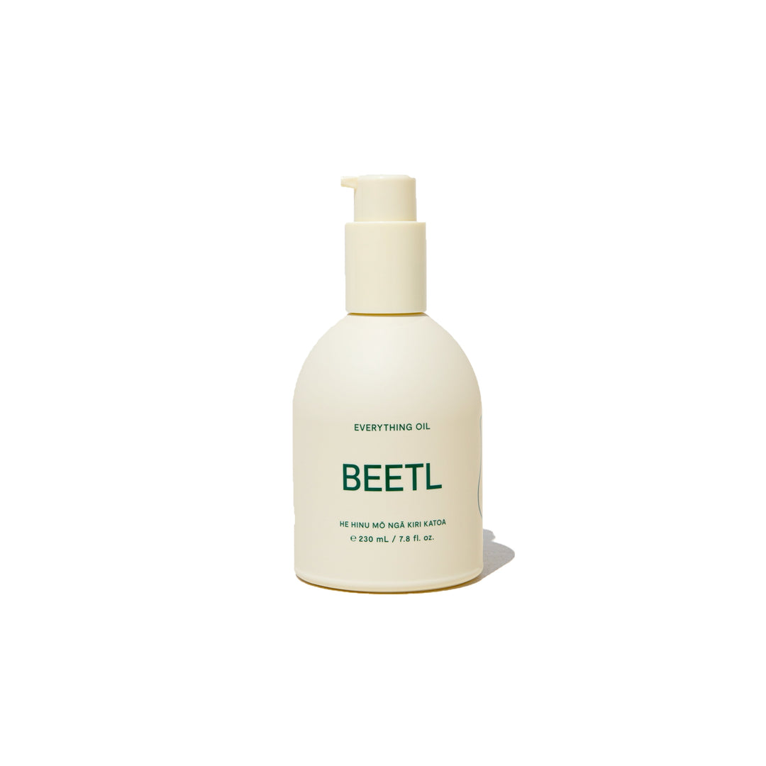 BEETL Everything Oil 230ml bottle with a dark glass container and dropper cap, designed for versatile use.