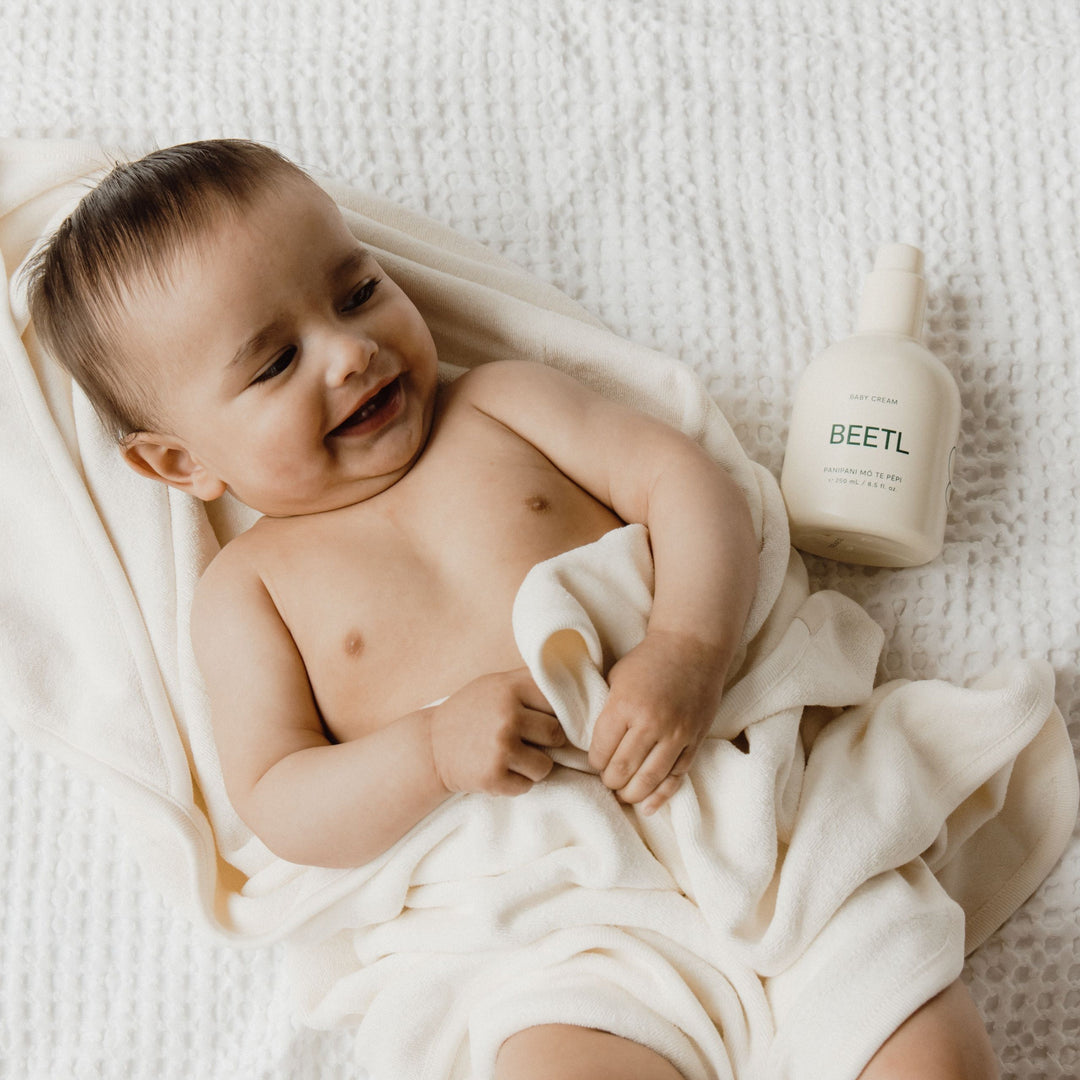 BEETL Baby Cream 250ml jar with smooth, white baby cream inside, designed for gentle skin care for infants.