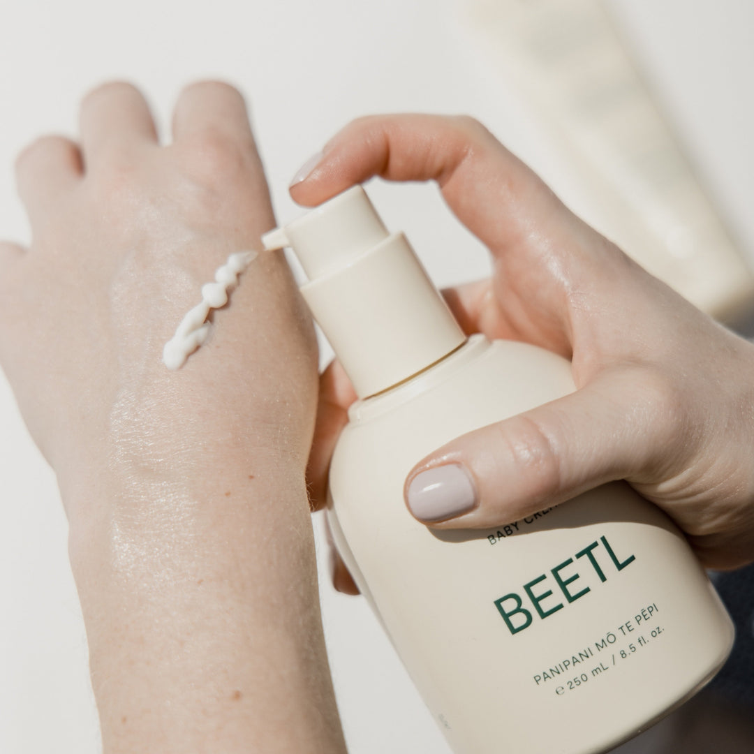 BEETL Baby Cream 250ml jar showing smooth, gentle cream suitable for baby's delicate skin