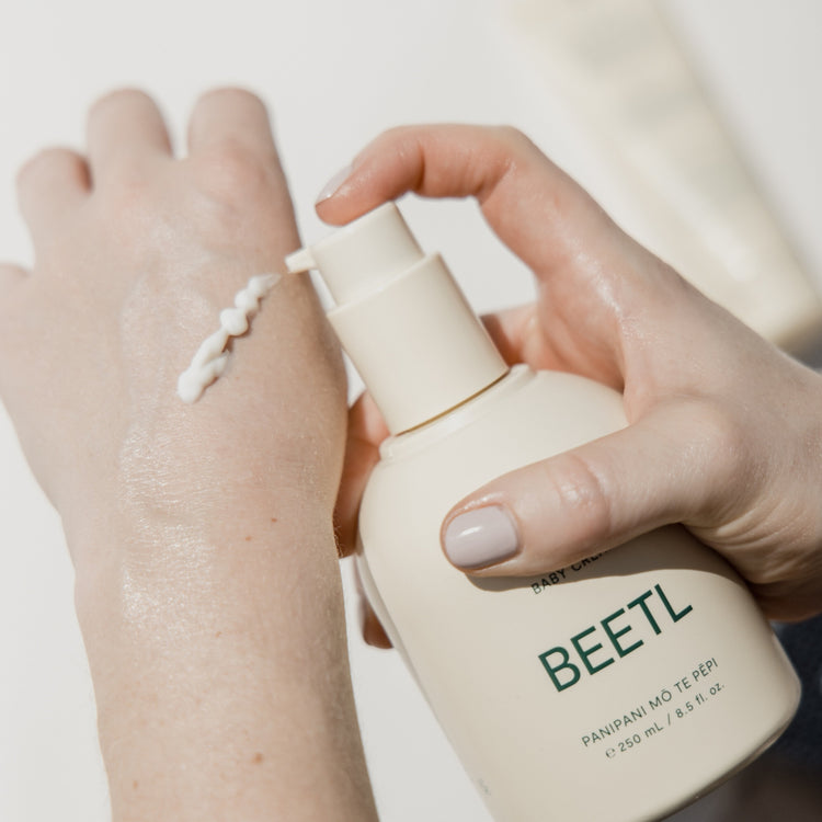 BEETL Baby Cream 250ml jar showing smooth, gentle cream suitable for baby's delicate skin