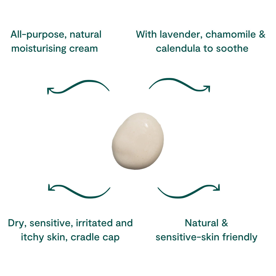 BEETL Baby Cream 250ml jar showing smooth, gentle baby skincare cream in a white container with blue accents.