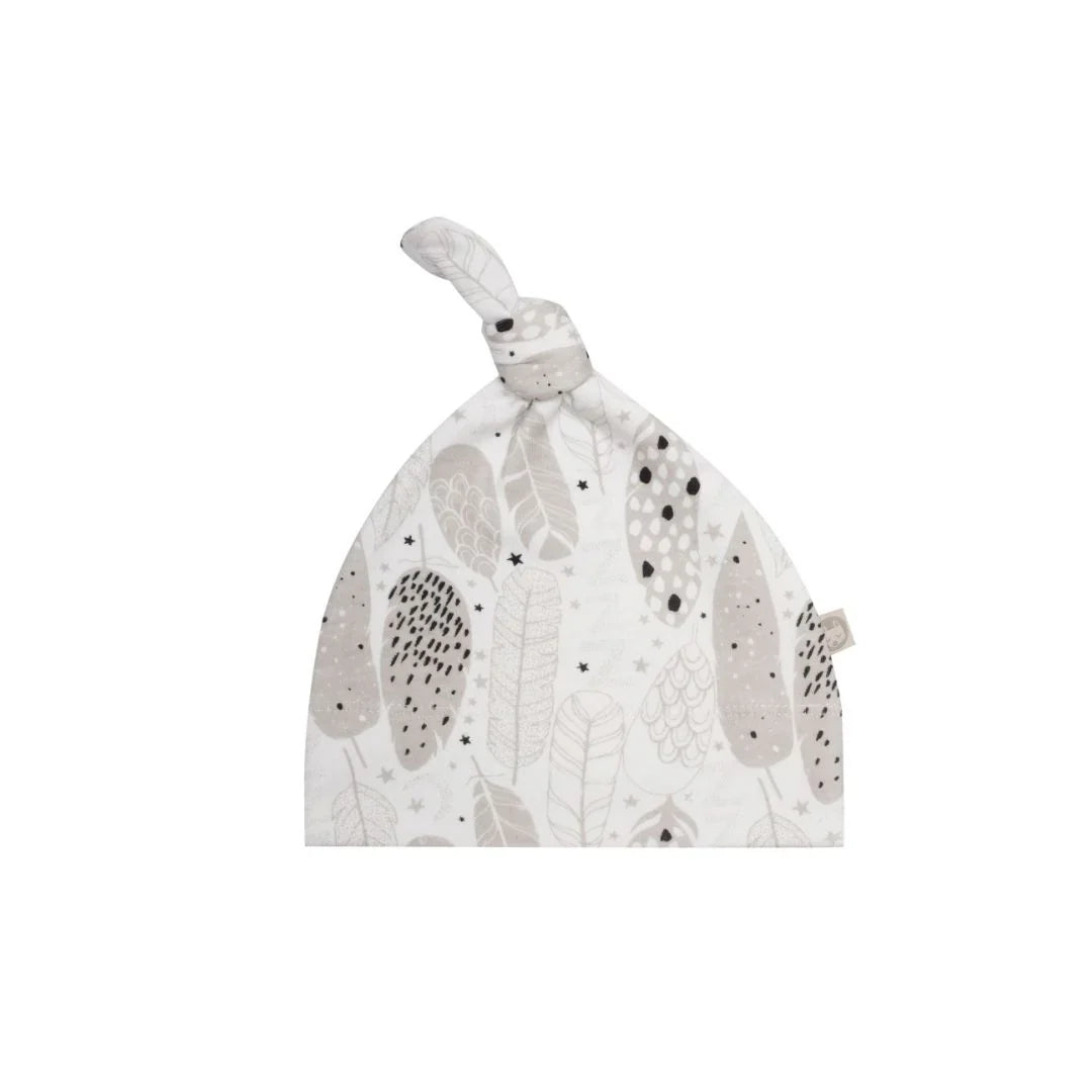 Kippins River Organic Knot Beanie for infants, soft and cozy cotton knit in earthy tones, perfect for baby warmth and comfort.