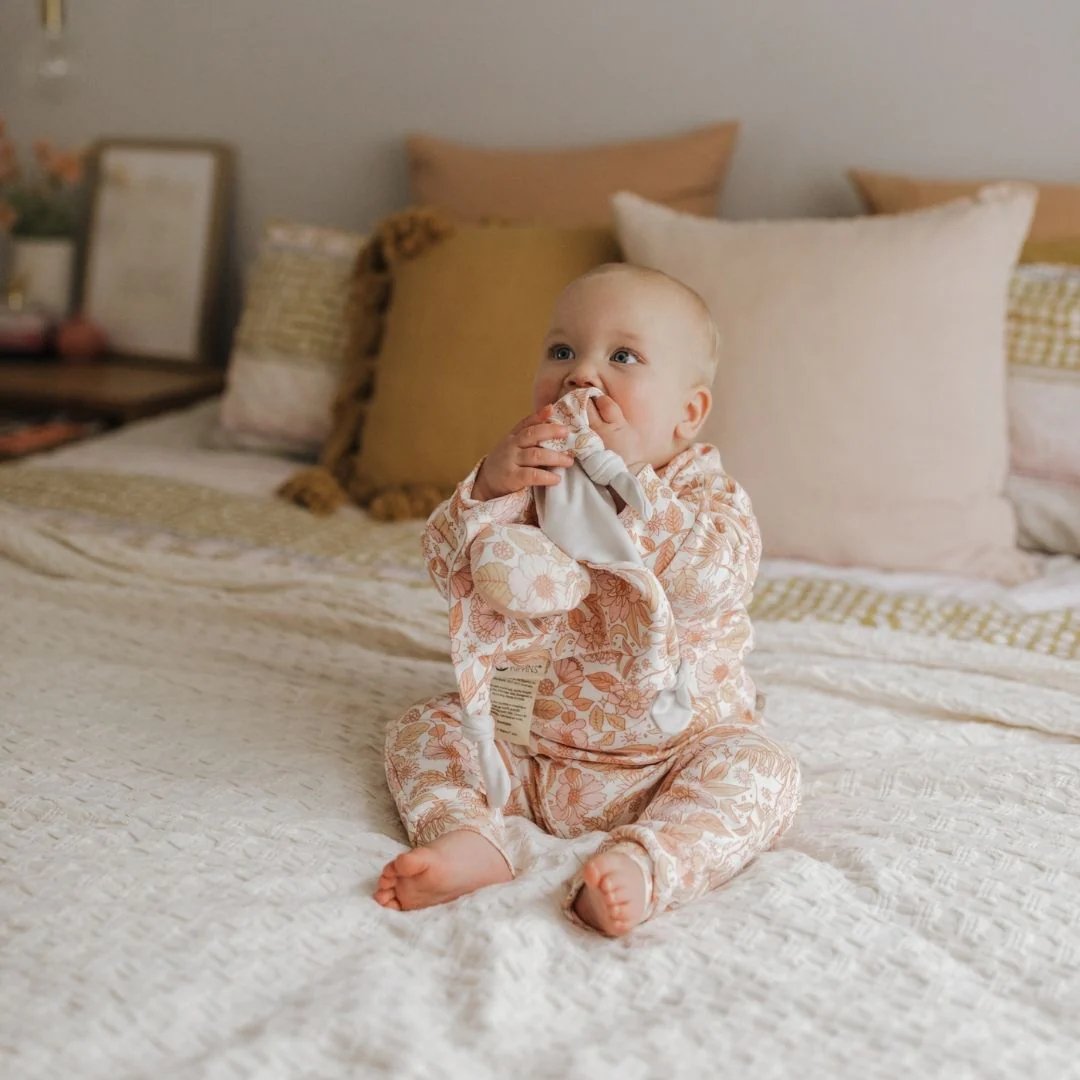 Kippins Coco Kippin organic cotton baby comforter cuddle blankie with soft, plush texture and gentle design for infants.