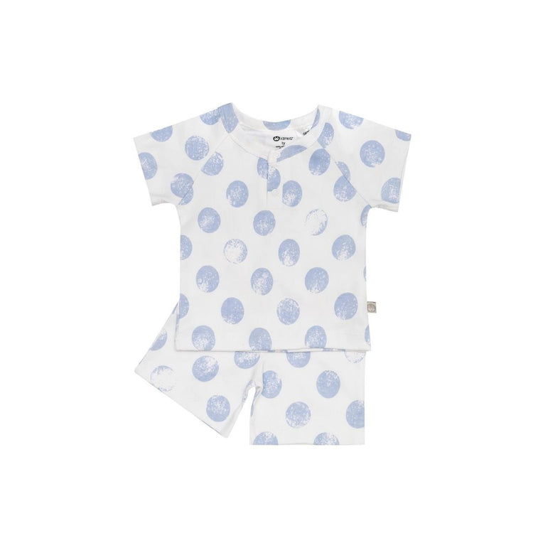 Kippins Luna organic cotton short pajamas for babies, size 1, soft and comfortable baby sleepwear with playful print