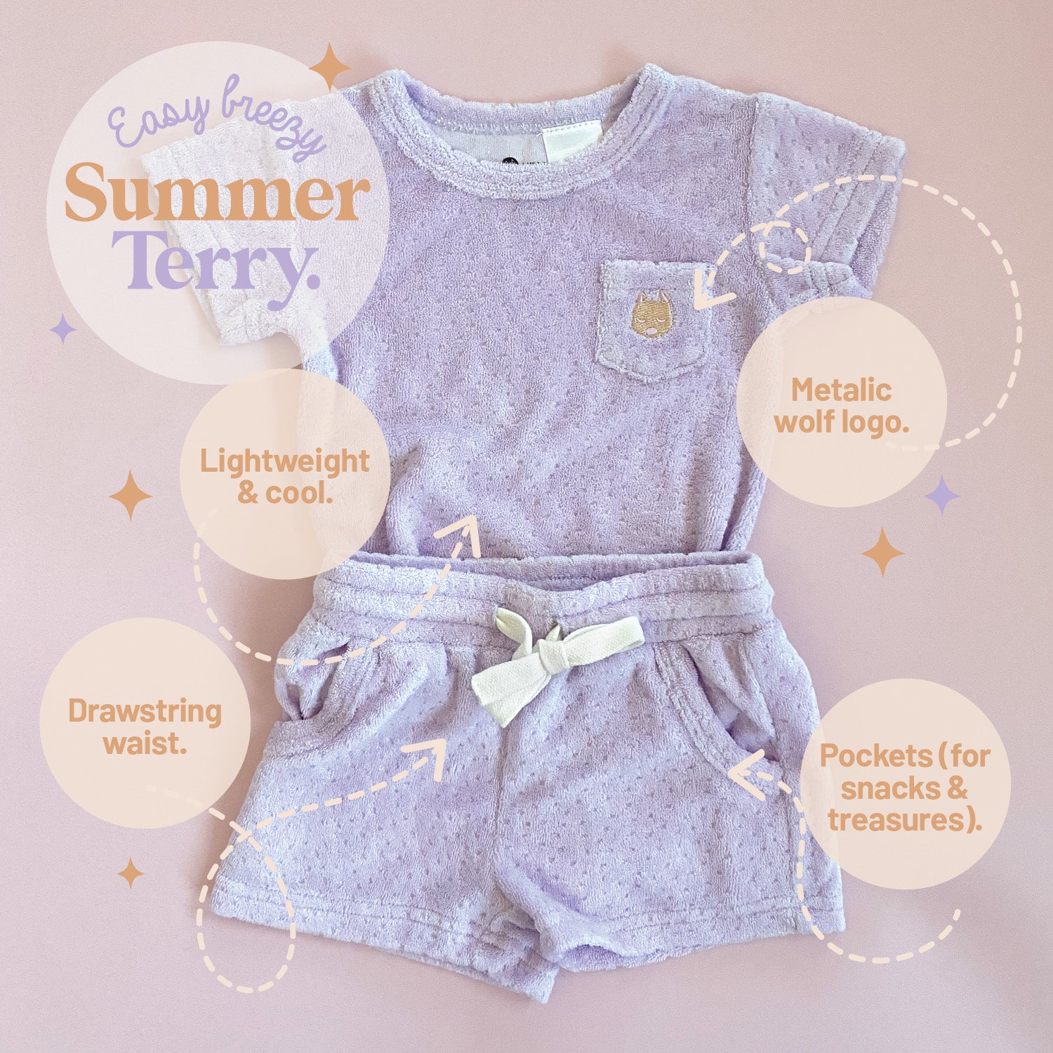 (Outlet) Summer Terry Lounge Set - Biscuit (6896737878211)