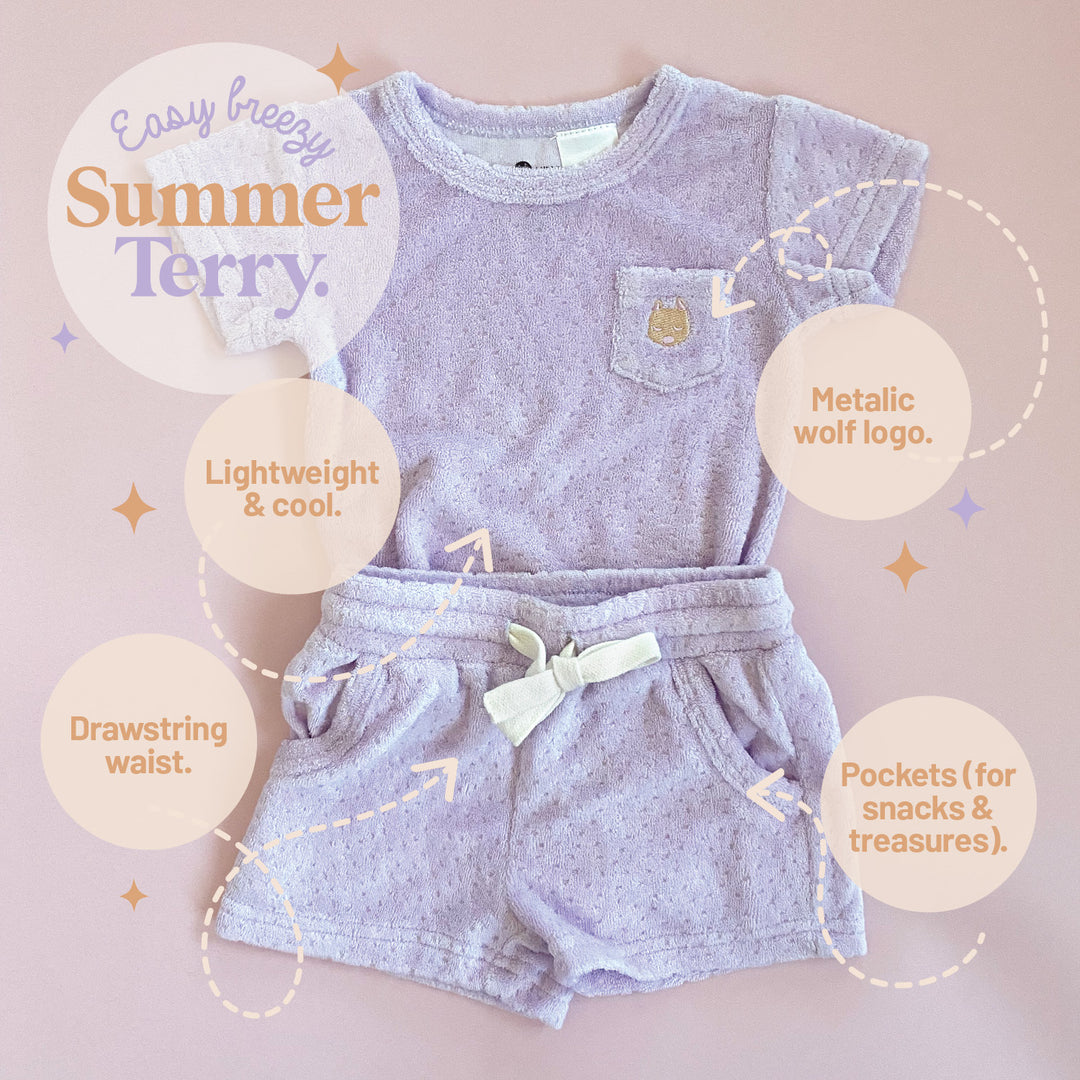 (Outlet) Summer Terry Lounge Set - Lilac (6896753443011)